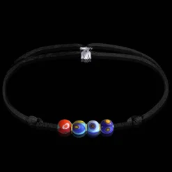 Discount Michaël Vessière Bracelet 4 Saisons Verre De Murano Sur Cordon