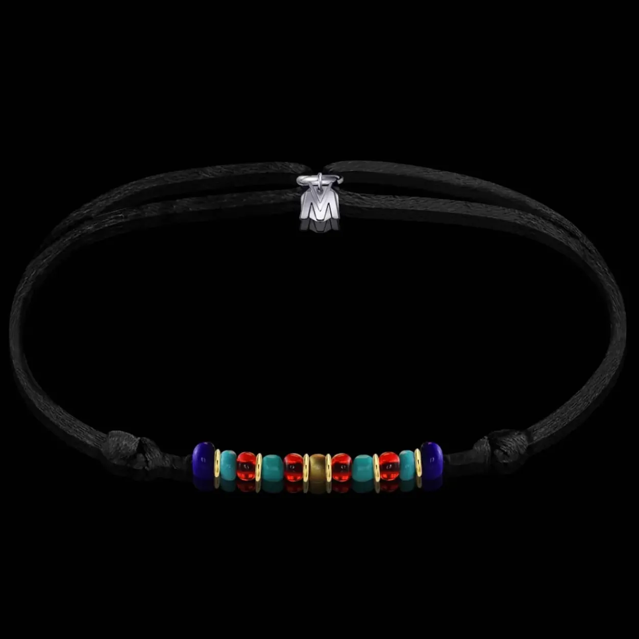 Outlet Michaël Vessière Bracelet Amazone Verre De Murano Sur Cordon