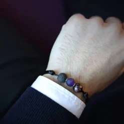Sale Michaël Vessière Bracelet Amethyste + Verre Made In France