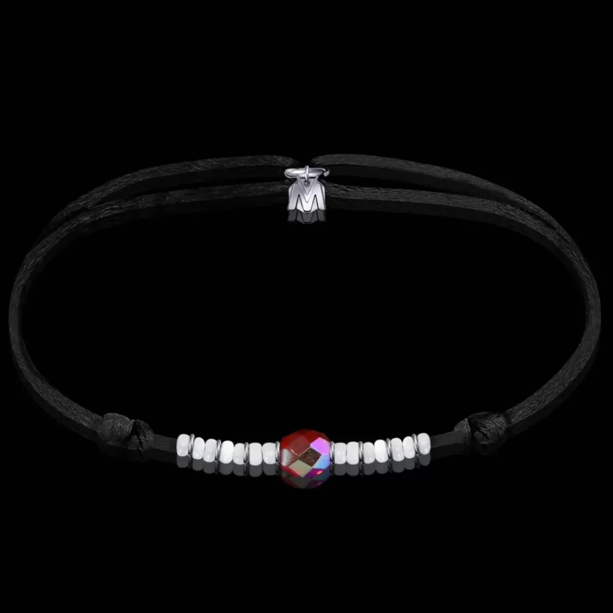 Outlet Michaël Vessière Bracelet Amitie Amour Cristal Rouge
