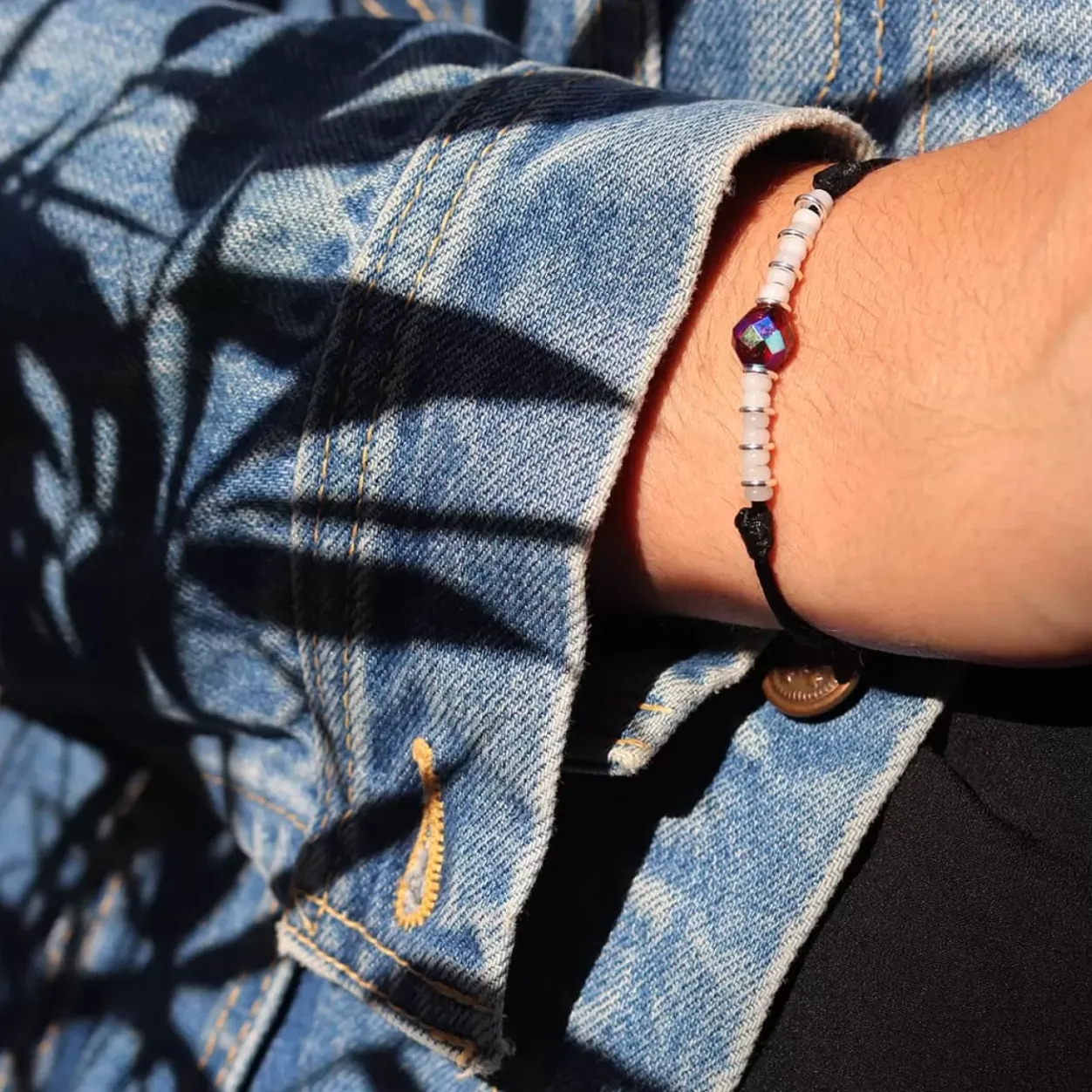 Online Michaël Vessière Bracelet Amitie Sincerite Cristal Grenat