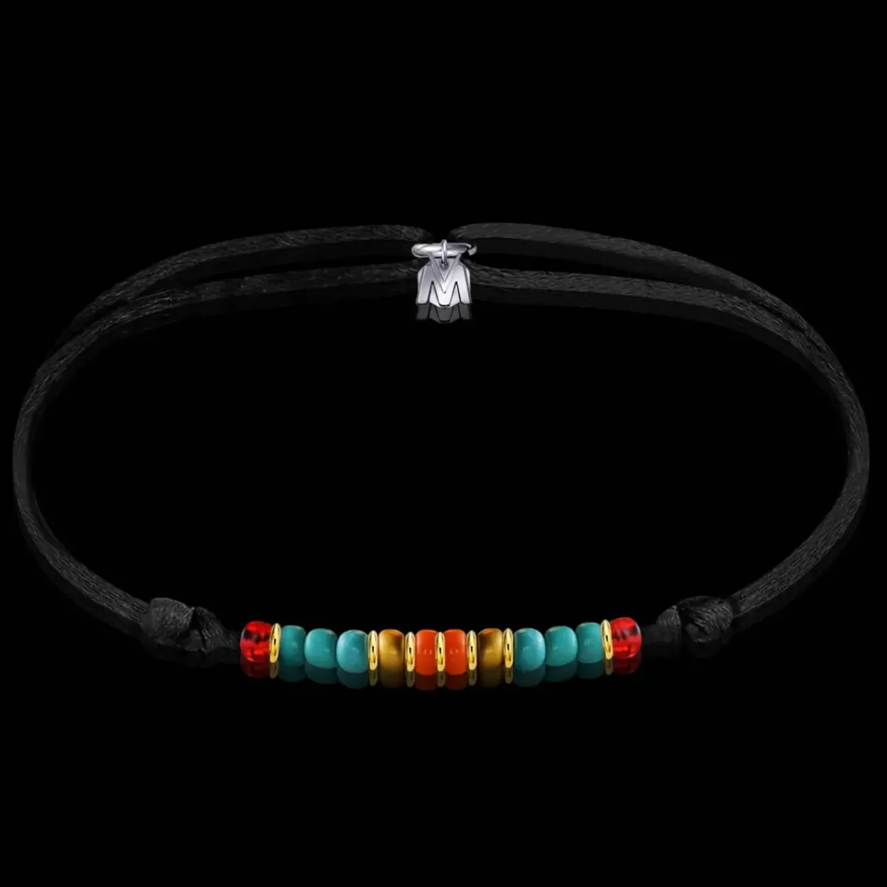 Discount Michaël Vessière Bracelet Athena Verre De Murano Sur Cordon