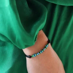 Clearance Michaël Vessière Bracelet Atlantide Verre De Murano Sur Cordon