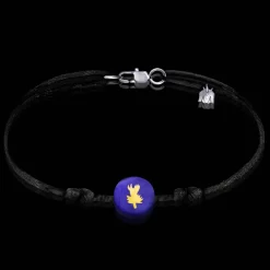 Michaël Vessière Bracelet Chardon Lorrain Bleu Sur Cordon