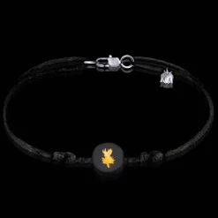 Sale Michaël Vessière Bracelet Chardon Lorrain Noir Sur Cordon