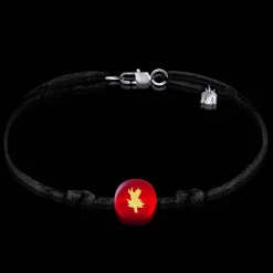 Hot Michaël Vessière Bracelet Chardon Lorrain Rouge Sur Cordon