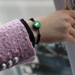Best Michaël Vessière Bracelet Chardon Lorrain Vert Sur Cordon