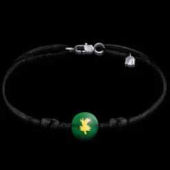 Outlet Michaël Vessière Bracelet Chardon Lorrain Vert Emeraude Sur Cordon