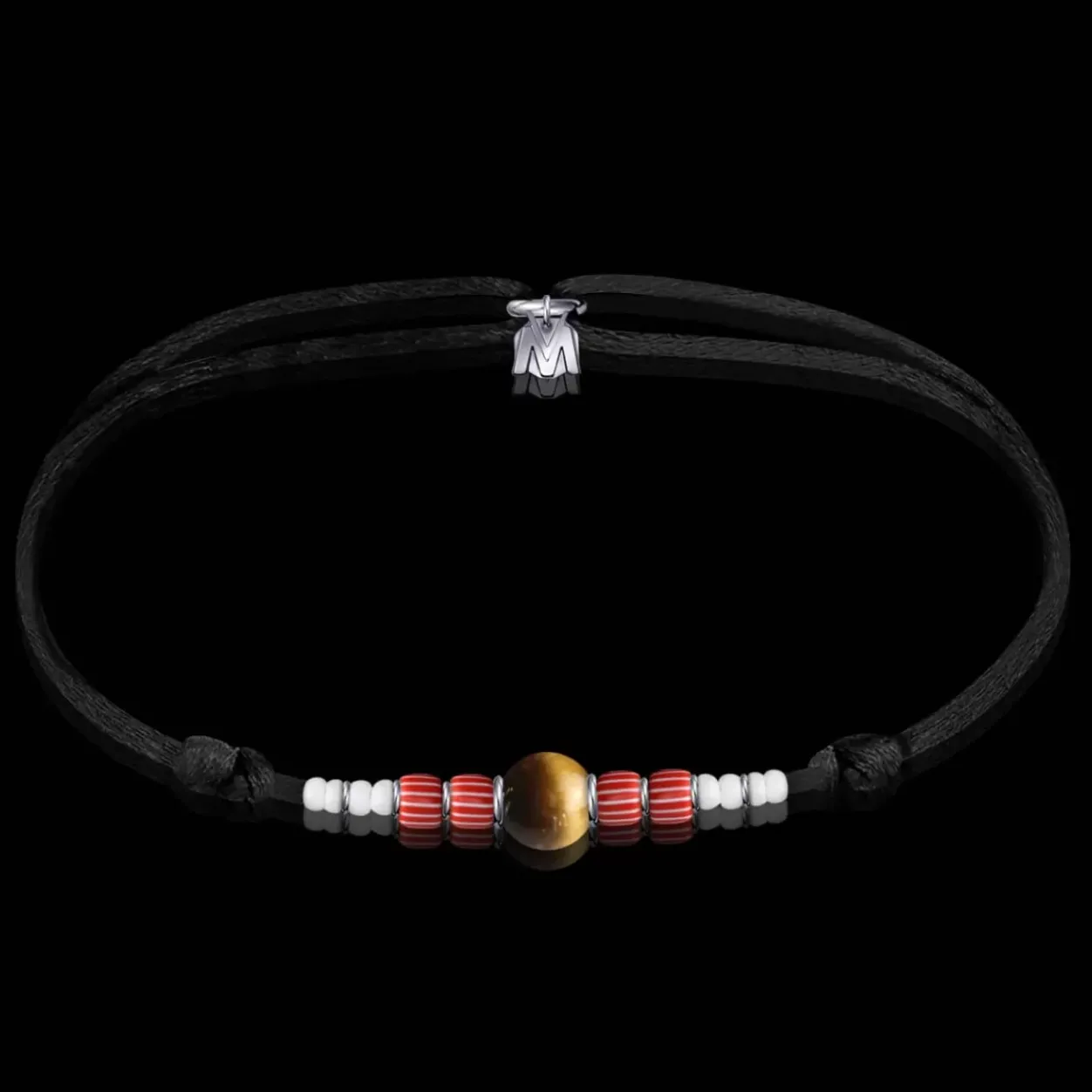 Michaël Vessière Bracelet Courage Oeil De Tigre Sur Cordon
