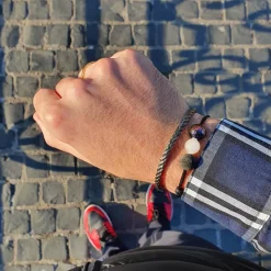 Online Michaël Vessière Bracelet Cristal De Roche + Verre Made In France