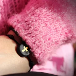 Clearance Michaël Vessière Bracelet Croix Chretienne Sur Cordon