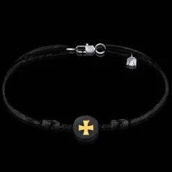 New Michaël Vessière Bracelet Croix Des Templiers Sur Cordon