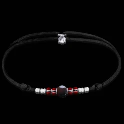 Michaël Vessière Bracelet D'Amour Grenat Sur Cordon