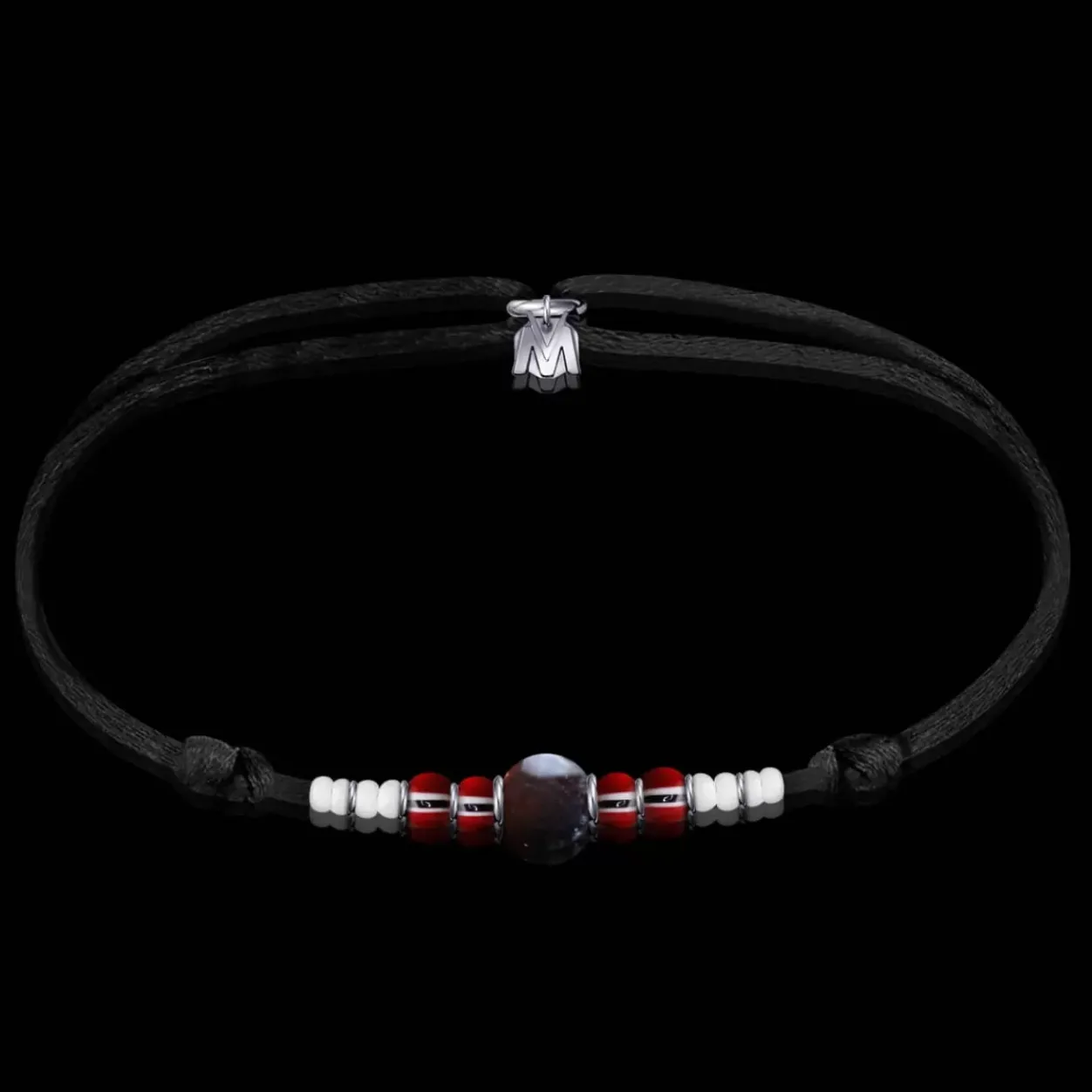 Michaël Vessière Bracelet D'Amour Grenat Sur Cordon