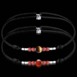 Sale Michaël Vessière Bracelet De Couple Aventurier Oeil-De-Tigre + Cornaline