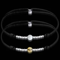 Hot Michaël Vessière Bracelet Duo Citrine + Aigue-Marine Sur Cordon