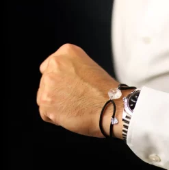 Clearance Michaël Vessière Bracelet Duo Pierre Claire - Le Rouge Et Le Noir