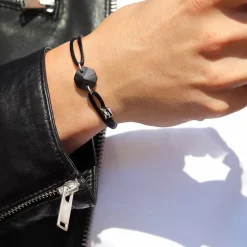 Hot Michaël Vessière Bracelet Duo Rock En Cristal - Le Clair Et Le Noir