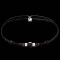Outlet Michaël Vessière Bracelet Grenat Rouge + Verre De Murano