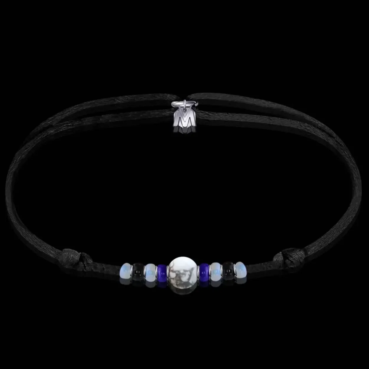 Michaël Vessière Bracelet Howlite + Verre De Murano