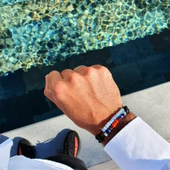 Outlet Michaël Vessière Bracelet Immacule Verre De Murano Sur Cordon