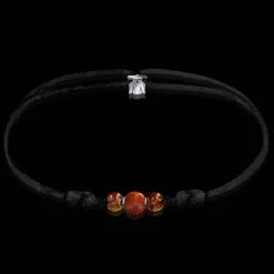 Discount Michaël Vessière Bracelet Jaspe Rouge + Verre Made In France