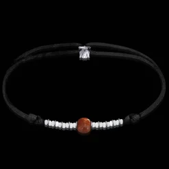 Discount Michaël Vessière Bracelet Jaspe Rouge Immacule Sur Cordon