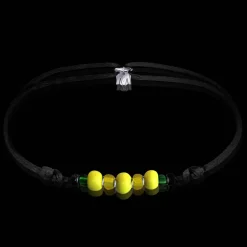 Clearance Michaël Vessière Bracelet Jonquilles Verre De Murano Sur Cordon