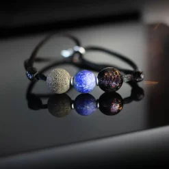 New Michaël Vessière Bracelet Lapis-Lazuli + Verre Made In France