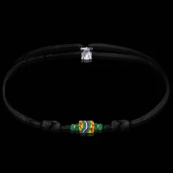 Clearance Michaël Vessière Bracelet Malgache Verre De Murano Sur Cordon - 25 Ex
