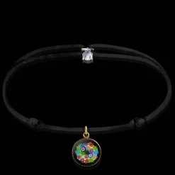 Online Michaël Vessière Bracelet Medaillon Mille Fleurs De Murano Sur Cordon