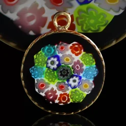 Online Michaël Vessière Bracelet Medaillon Mille Fleurs De Murano Sur Cordon