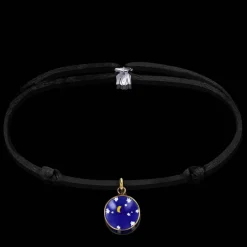 Clearance Michaël Vessière Bracelet Medaillon Nuit Etoilee De Murano Sur Cordon