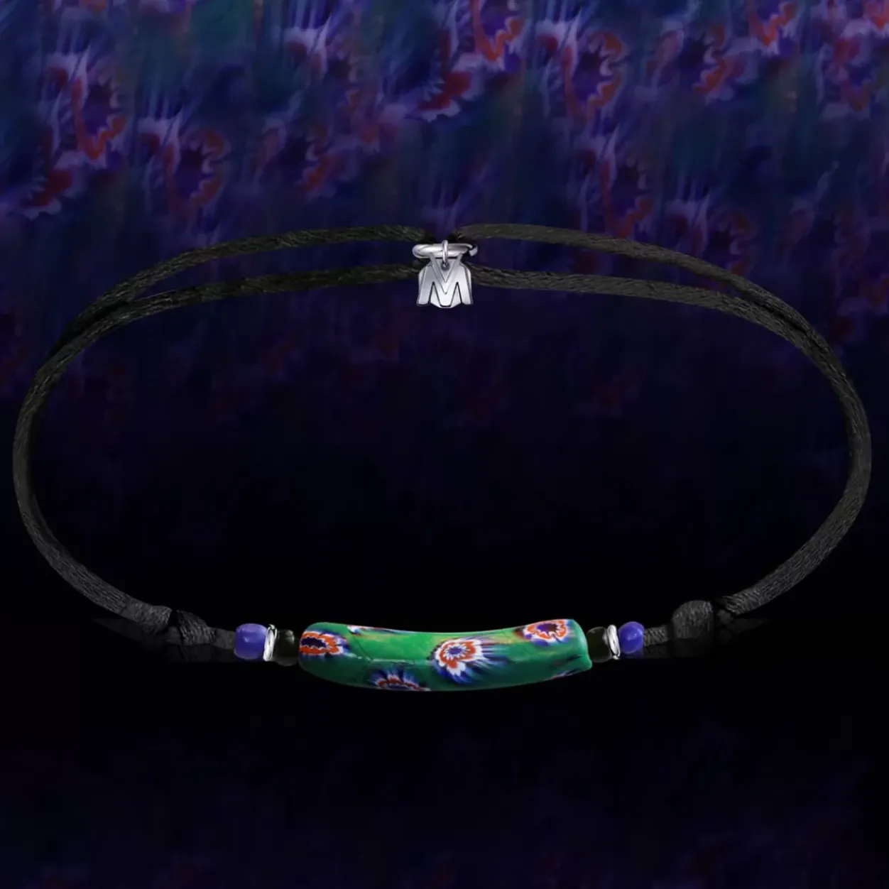 Michaël Vessière Bracelet Millefiori - Le Tribal (7 Ex) Sur Cordon