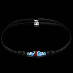 Hot Michaël Vessière Bracelet Ocean Verre De Murano Sur Cordon - 8 Ex