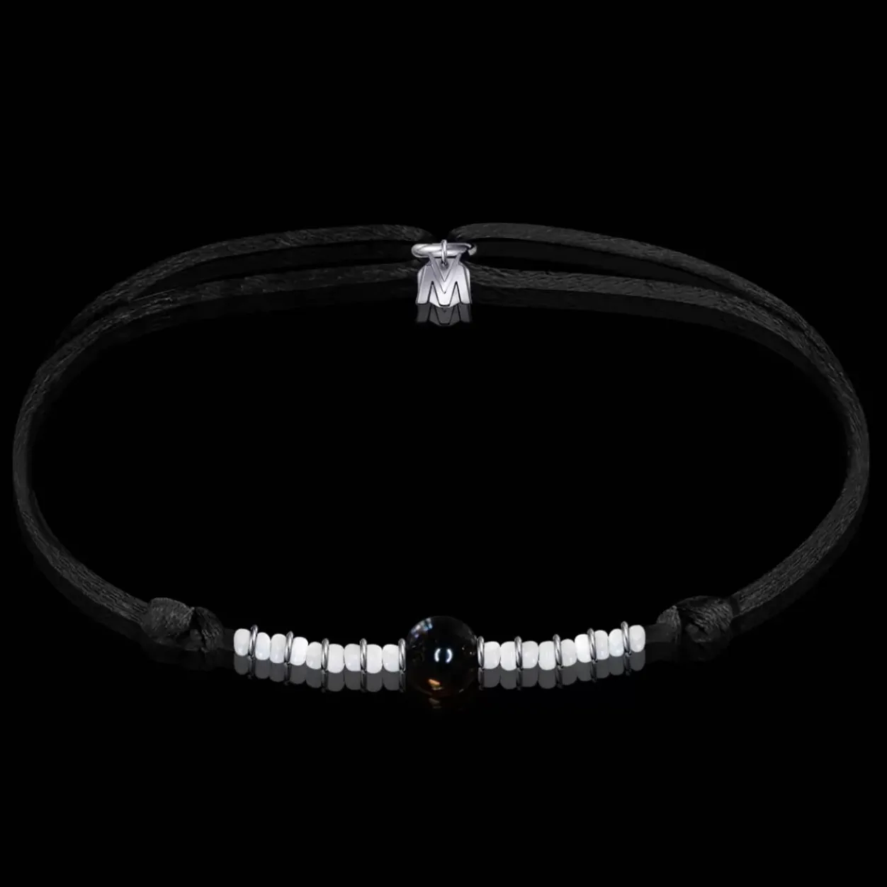 Outlet Michaël Vessière Bracelet Pierre Tourmaline Immacule Sur Cordon