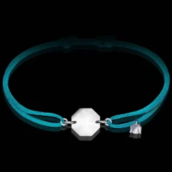 Sale Michaël Vessière Bracelet Porte-Bonheur Pierre Clair Cordon Turquoise