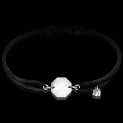 Hot Michaël Vessière Bracelet Porte-Bonheur Pierre Clair Cordon Noir