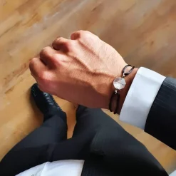 Hot Michaël Vessière Bracelet Porte-Bonheur Pierre Clair Cordon Noir