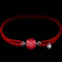 Sale Michaël Vessière Bracelet Porte-Bonheur Pierre Rouge - Cordon Rouge