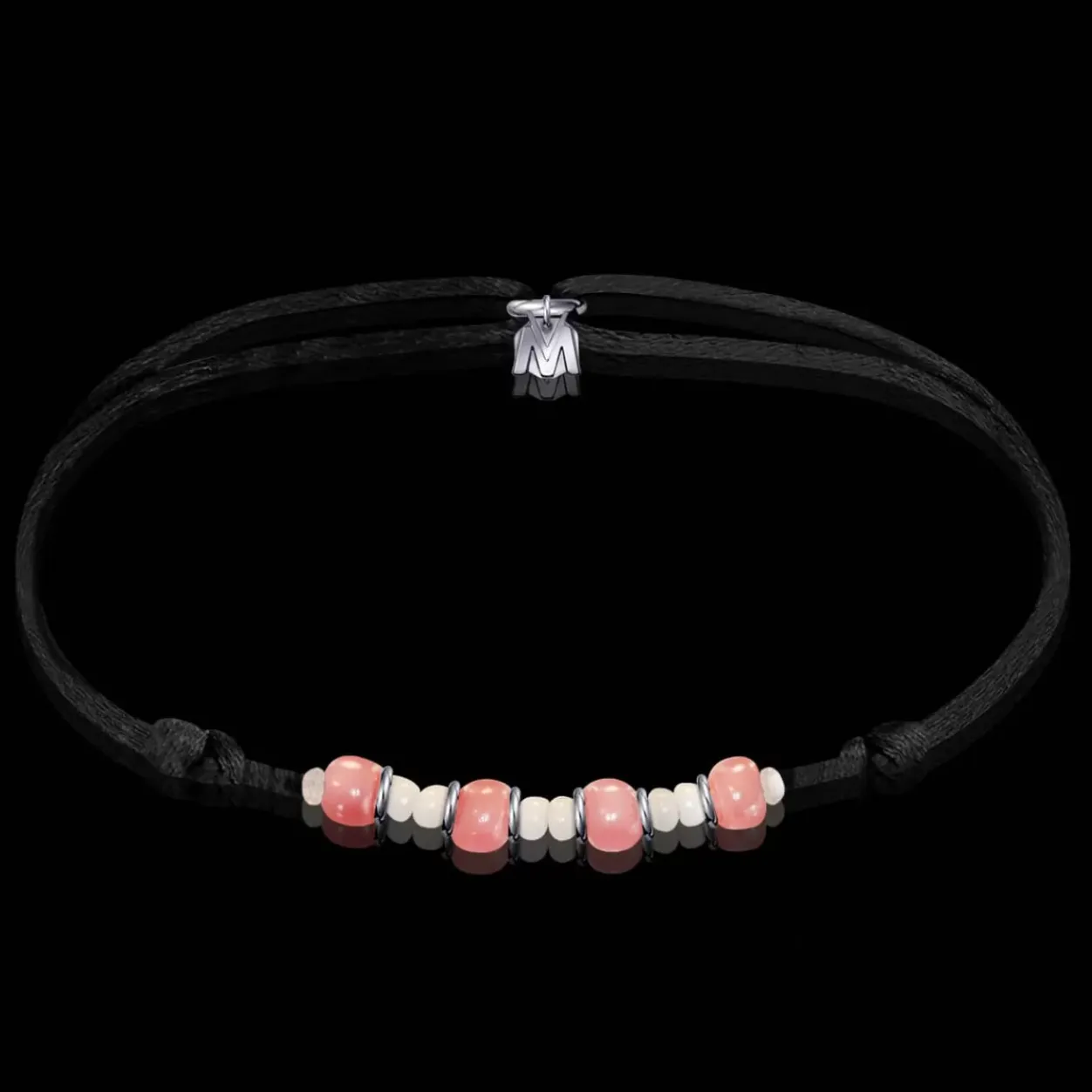 New Michaël Vessière Bracelet Princesse Verre De Murano Sur Cordon