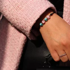 Michaël Vessière Bracelet Printanier Verre De Murano Sur Cordon