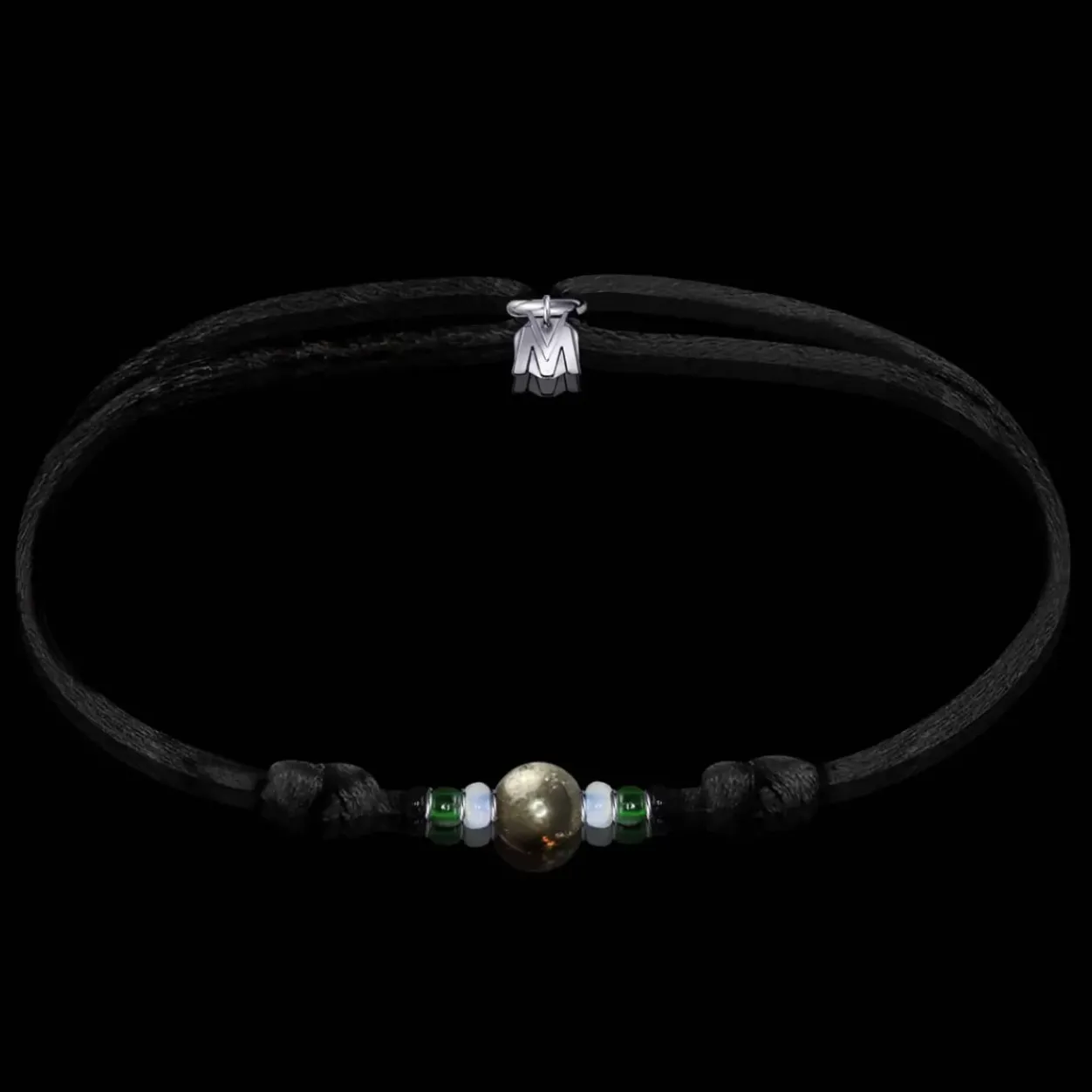Outlet Michaël Vessière Bracelet Pyrite + Verre De Murano