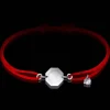 Sale Michaël Vessière Bracelet Rock Porte-Bonheur Pierre Claire Sur Cordon Rouge
