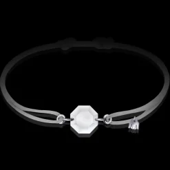 New Michaël Vessière Bracelet Rock Porte-Bonheur Pierre Claire Sur Cordon