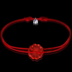 Hot Michaël Vessière Bracelet Rosace Cristal Rouge - Cordon Rouge