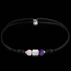 Online Michaël Vessière Bracelet Serenite Quartz Rose + Amethyste