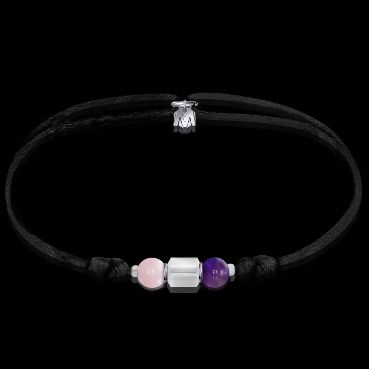 Online Michaël Vessière Bracelet Serenite Quartz Rose + Amethyste
