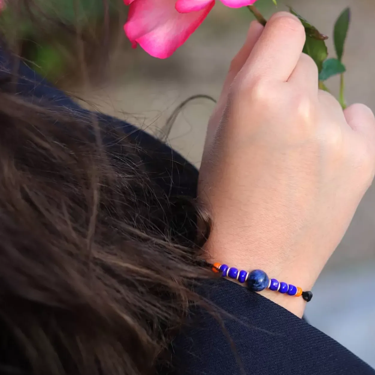 Hot Michaël Vessière Bracelet Sodalite + Verre De Murano