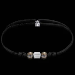 Online Michaël Vessière Bracelet Tenebreux En Cristal Sur Cordon